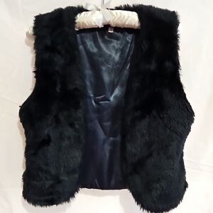 Ashley By 26 International Black Faux Fur Vest